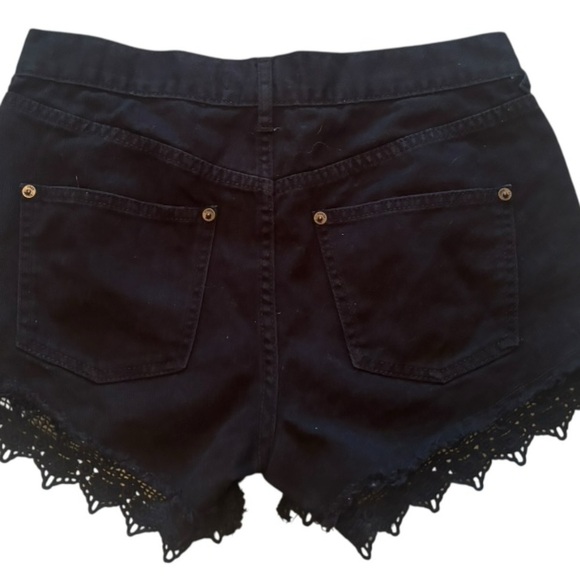 Free People Black High Waist Lace Shorts Size 26 - Picture 7 of 10